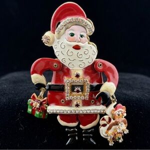 Lunch at the Ritz (LATR 2AGO)) Articulated Moving Santa Claus Brooch